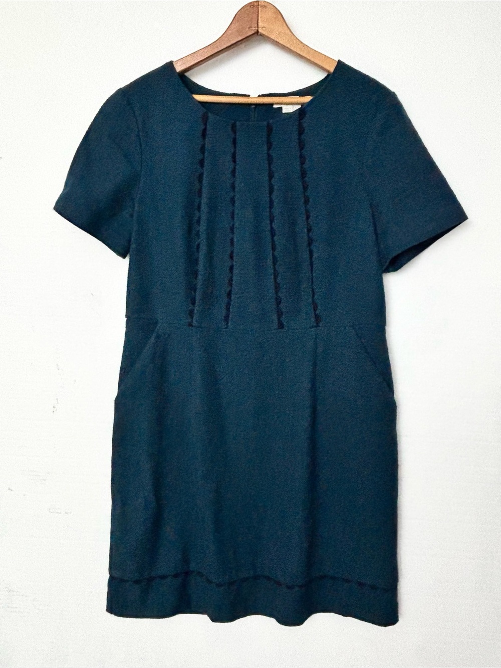 Boden Jane Shift Dress Dark Teal Short Sleeve Cotton Shift Dress Large 12